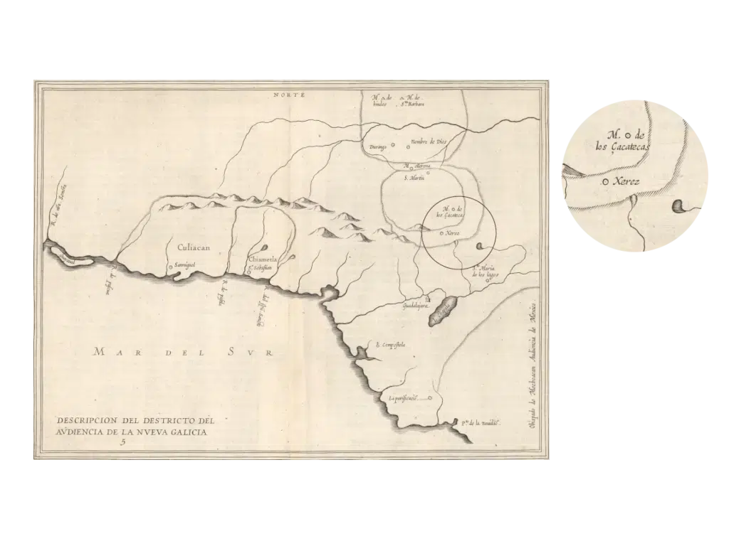 Mapa de Xerez Zacatecas de 1622