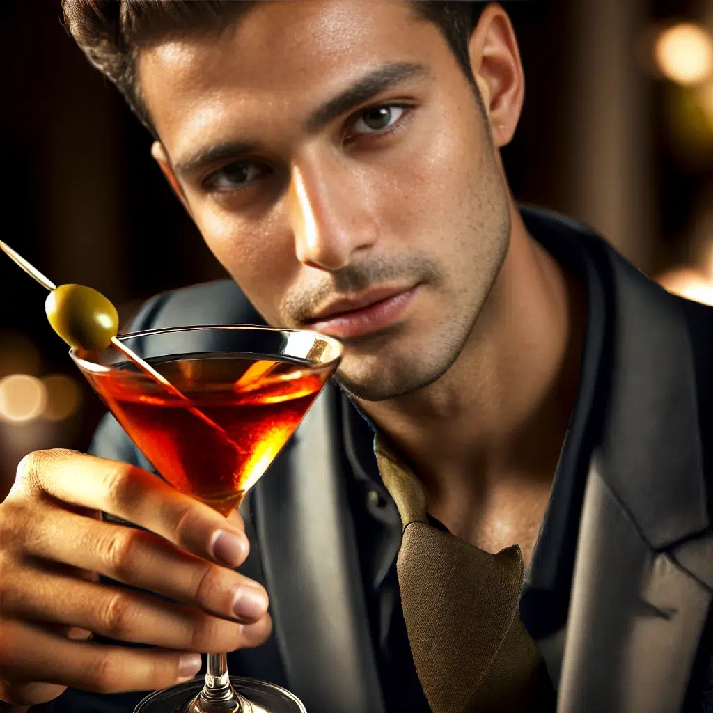 Disfrutando un Vermut Martini de Jerez en México
