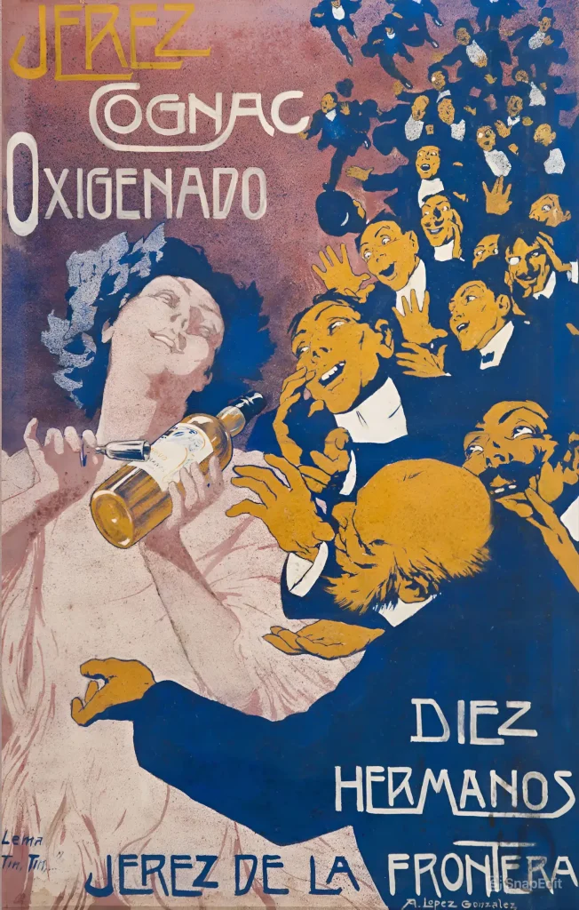 cartel Cognac Jerez Diez Hermanos