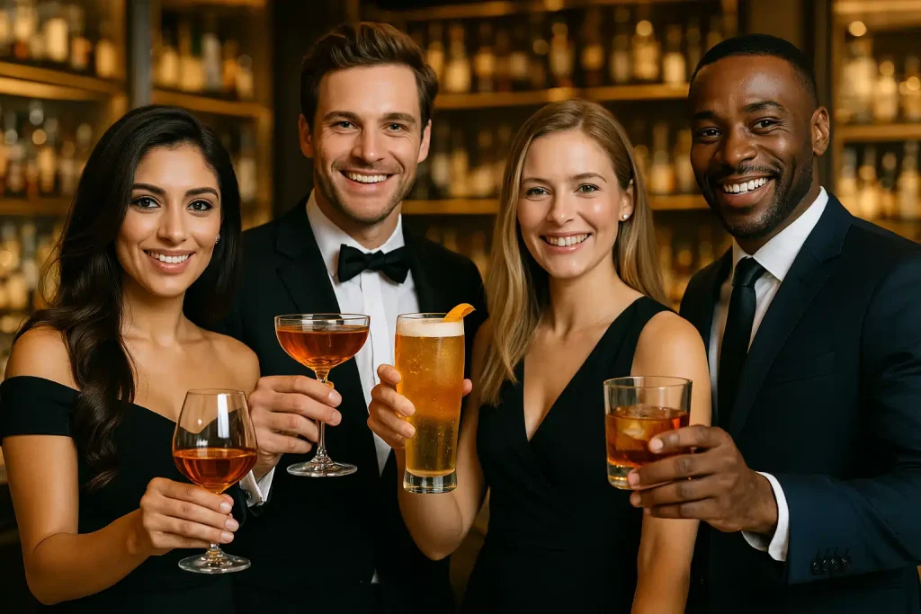 Brindando con cocteles de Brandy