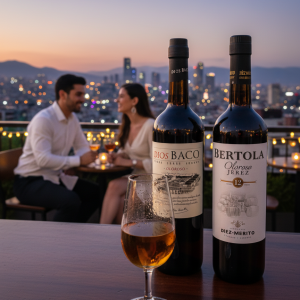 oloroso sherry en rooftop