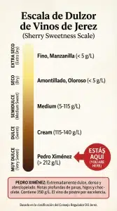 Escala de dulzor Pedro Ximenez Sherry